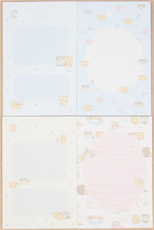 Juego de papel de carta y sobres de San-X con gatitos Corocoro Coronya 4