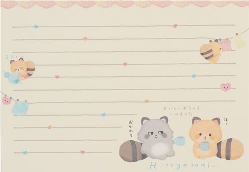 Libreta de notas de San-X con mapaches Kokoro Araiguma yAshi Araiguma 3