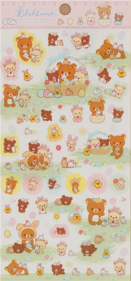 San-X Rilakkuma Easter glitter stickers - modeS4u