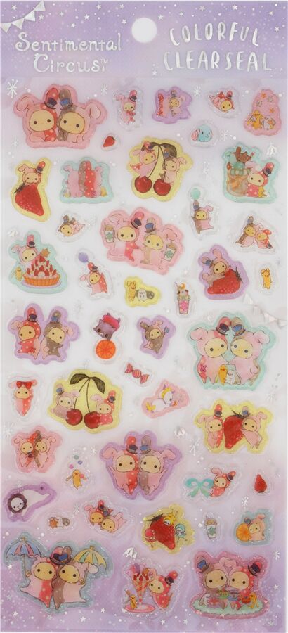 San-X Sentimental Circus colorful hard glitter stickers 3