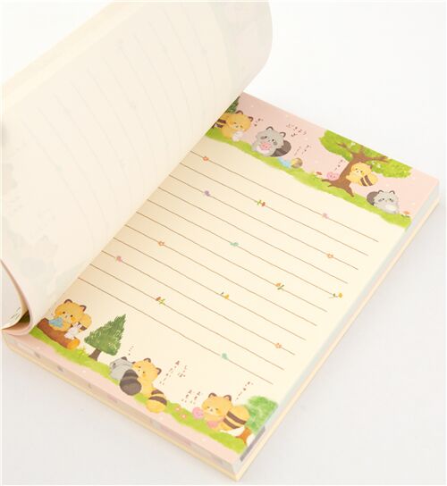 San-X libreta de notas de colores mapache Kokoro Araiguma 3