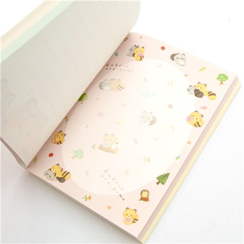San-X libreta de notas de colores mapache Kokoro Araiguma 5