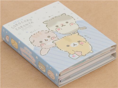 San-X fold-out memo pad with Corocoro Coronya kitten design 2