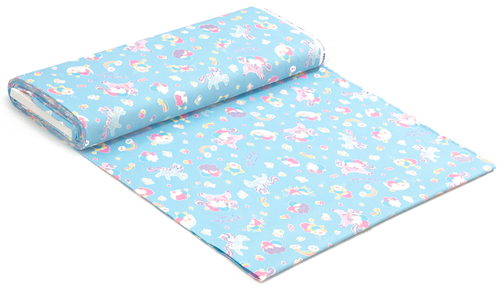 Sanrio Little Twin Stars unicorn rainbows blue oxford fabric - modeS4u