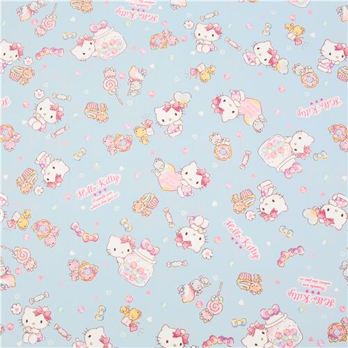 Sanrio Blue Hello Kitty Sweets Oxford Fabric - Modes4u