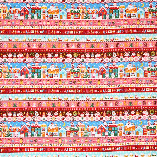 Santa Claus matryoshka stripe Cosmo tissu de Nol 2