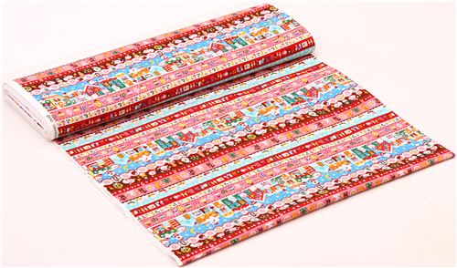 Santa Claus matryoshka stripe Cosmo tissu de Nol 3