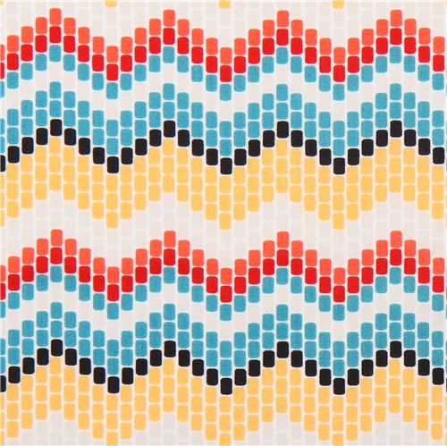 Seed Bead Chevron Cloud 9 zig zag organic fabric Enchanted Fabric