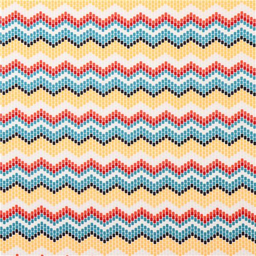Seed Bead Chevron Cloud 9 zig zag organic fabric Enchanted 2