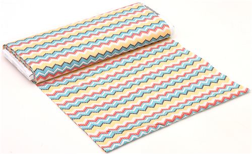 Seed Bead Chevron Cloud 9 zig zag organic fabric Enchanted 3