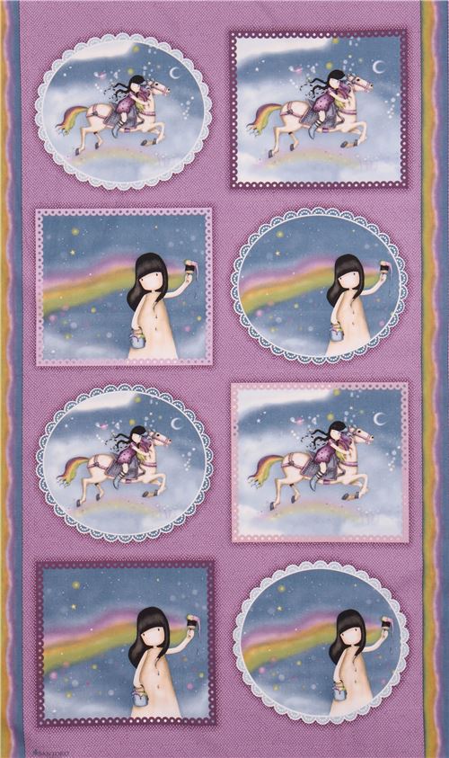 Simply Gorjuss girl horse frame fabric Quilting Treasures 'Rainbow Dreams' 3