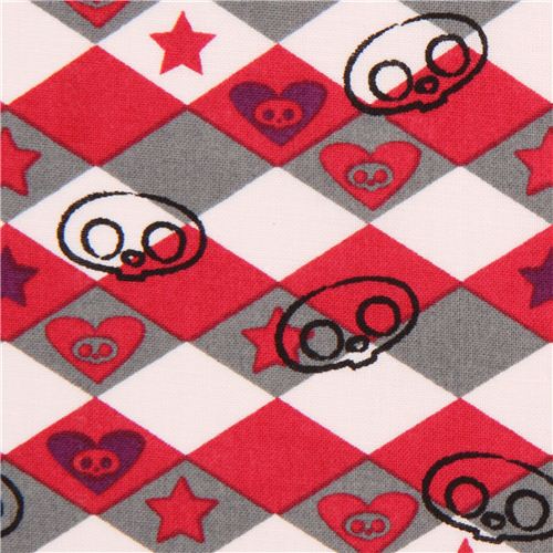 Skelanimals argyle pattern skull fabric from the USA 2