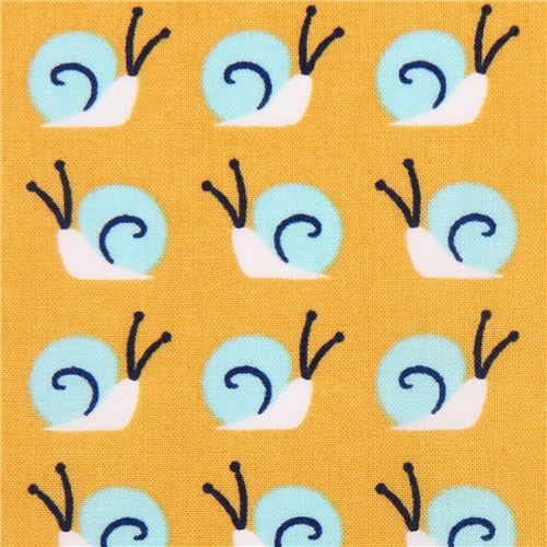 Snail Trail Gold snail Cloud 9 organic fabric Lotus Pond 1