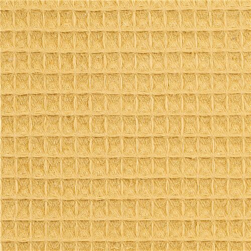 tvetydigheden gå ind Porto Soft extra wide waffle cotton fabric Stof France solid yellow - modeS4u