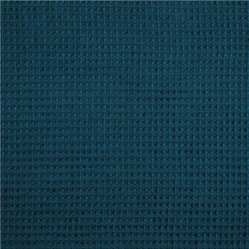 Solid waffle cotton fabric extra wide by Stof France rich teal - modeS4u