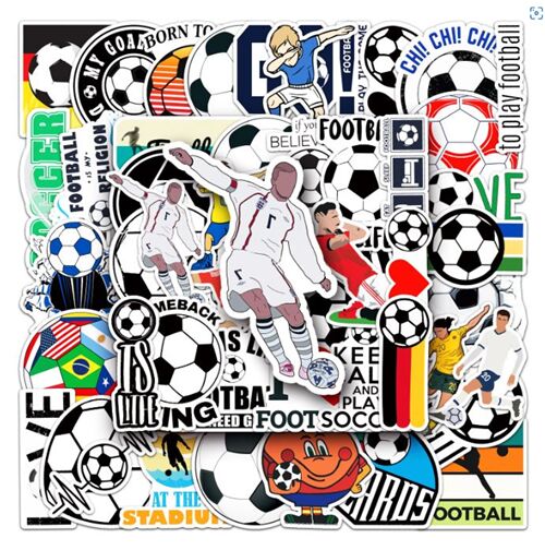 Pack de 50 autocollants découpés sur le thème du sport football football unique 5