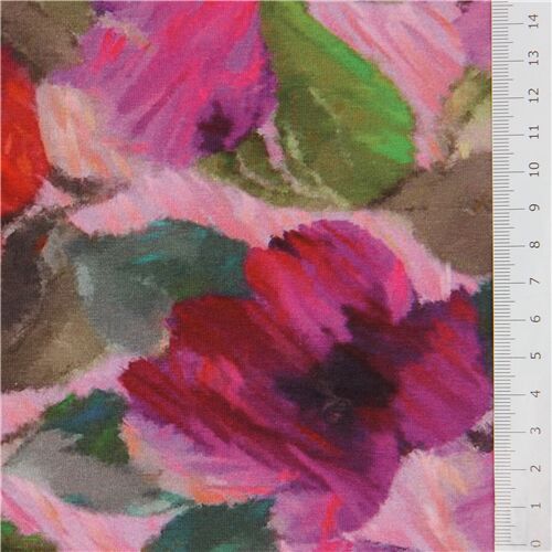 Stof Fabrics colorful knit fabric with flower painting pattern modeS4u