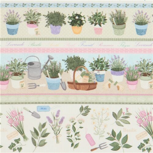 Stof France flower garden fabric with stripes modeS4u