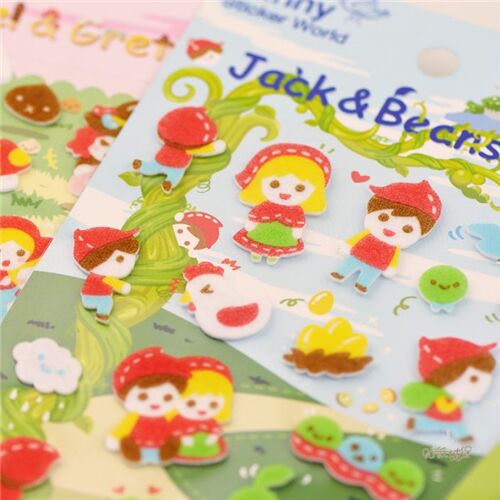 Hoja de pegatinas de fieltro de libro de cuentos Caperucita Roja personaje de cuento de hadas Big Ba 3