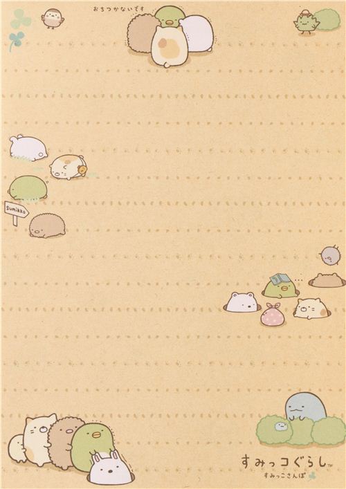 Sumikkogurashi shy animals under tree in the park Note Pad with ...