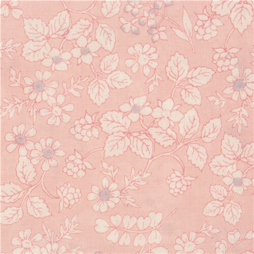 Cotton Quilt Fabric Nordic Spring Coolness Art Deco Floral Soft Pink