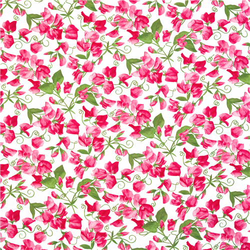 Tela de linón de algodón floral con guisantes de olor flores rosas de  Robert Kaufman - modesS4u