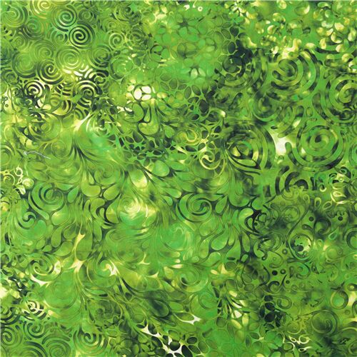 Swirl and leaf blender fabric Quilting Treasures light green modeS4u
