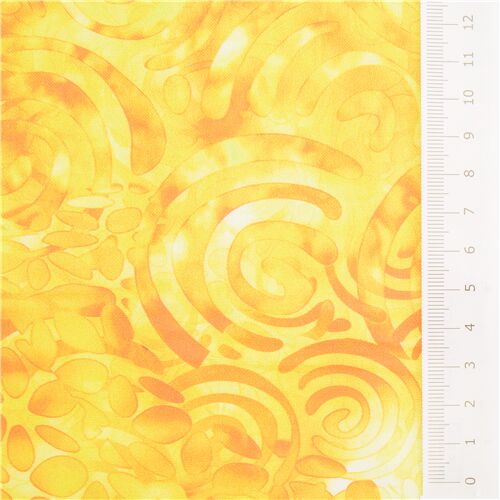 Swirl leaf floral blender fabric Quilting Treasures yellow by Japanese Indie modeS4u