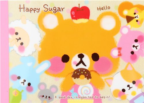 Teddy Bear Memo Pad animals and donuts kawaii Japan - modeS4u