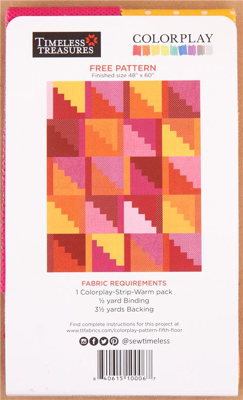 Timeless Treasures Colorplay-Strips-Warm Charm Pack fabric bundle Precut dots 2