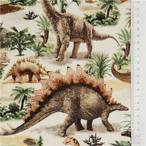 Timeless Treasures beige fabric with dinosaurs - modeS4u