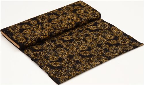 Timeless Treasures Black Batik Fabric With Flower And Leaf Motif Modes4u 4610