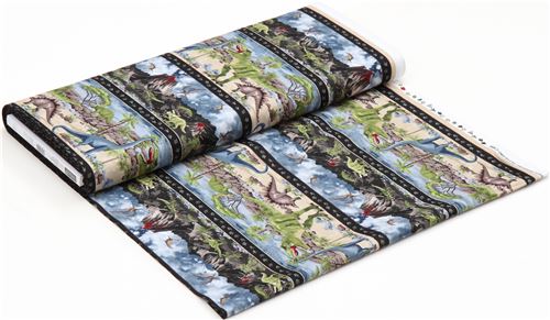 Timeless Treasures dinosaur striped fabric 5