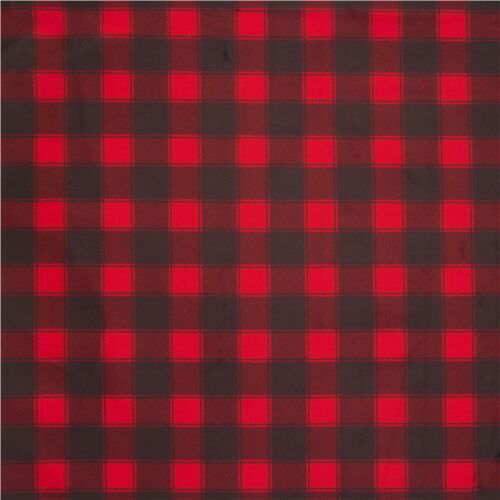 Timeless Treasures polyester minky red and black plaid - modeS4u