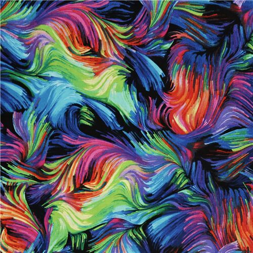 Timeless Treasures rainbow wavy stripe ombre abstract fabric Fabric by ...