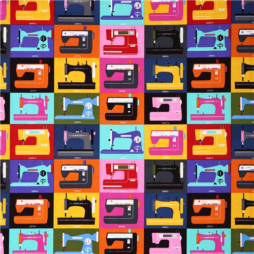 Timeless Treasures retro sewing machines sewing fabric 2