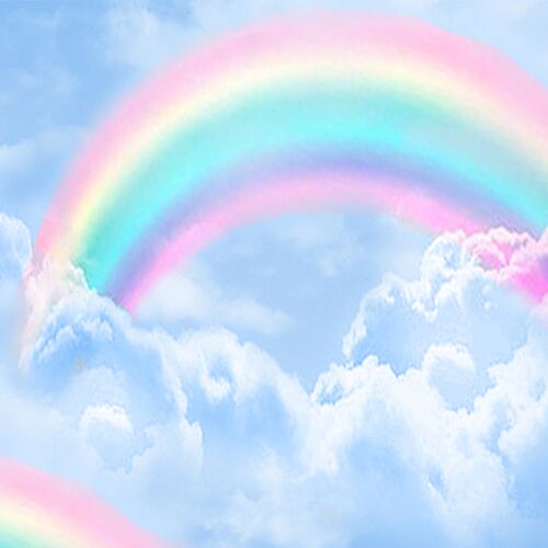 Timeless Treasures rainbow fabric with clouds - modeS4u