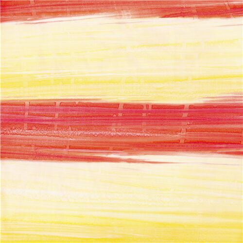 Tissu rayures rouges jaunes orange tachetes style batik Tissu