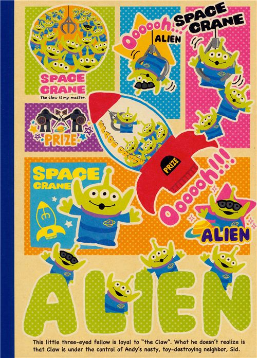 Toy Story aliens rocket notebook exercise book Japan modeS4u