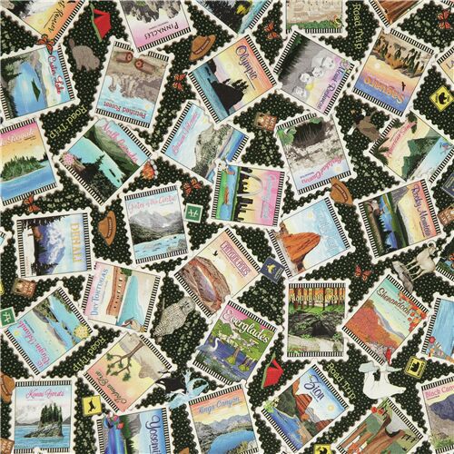Time Travel Postal Stamps Ivory – Blank Quilting – Fort Worth Fabric Studio