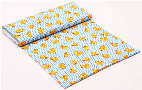 Tub Time gingham rubber duck fabric Robert Kaufman 3
