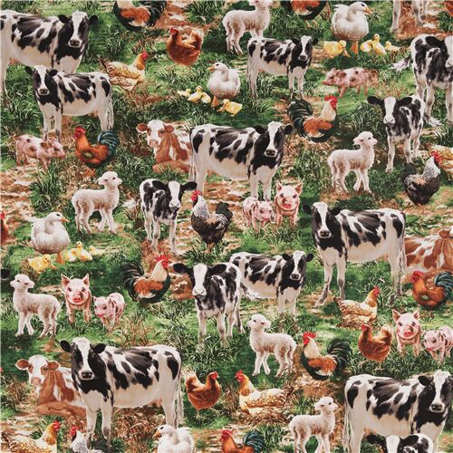 Animals Bath Mat Set Wildlife Farm Cows Yak Dairy cattle Horses Bears Low  Pile Flannel Bath