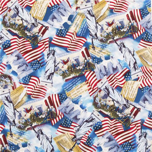 USA flag red white blue Timeless Treasures patriotic fabric - modeS4u