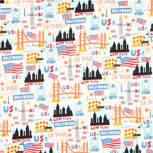 USA travel destination fabric by Timeless Treasures 2
