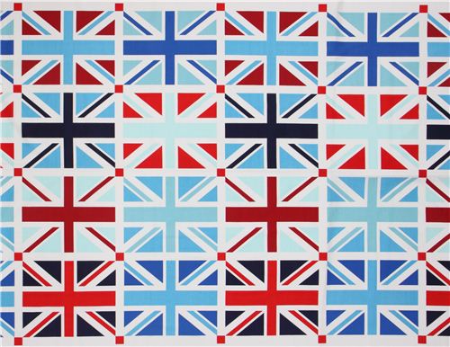 Union Jack British flag fabric blue by Riley Blake 2