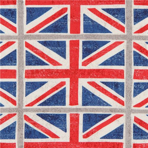United Kingdom flag twill fabric by Kokka Fabric