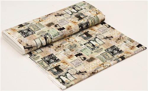 Vintage Paris Collage fabric Timeless Treasures Eiffel Tower 3