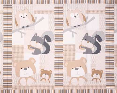 Wee Woodland forest animal panel fabric Timeless Treasures 2