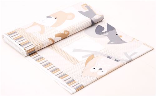 Wee Woodland forest animal panel fabric Timeless Treasures 3