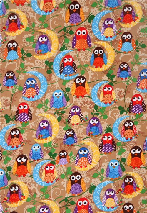 What a Hoot brown owl flannel fabric designer fabric 3